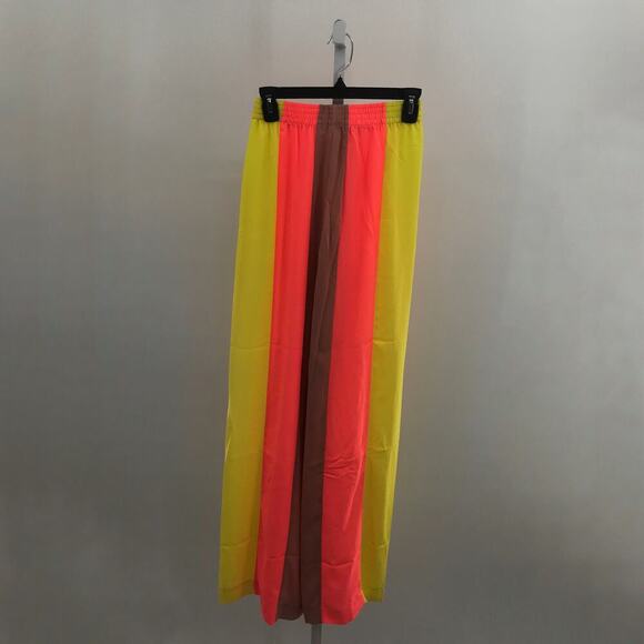 House of CB NWT Margot Yellow Neon Coral Semi Sheer Pants XS - Picture 8 of 11